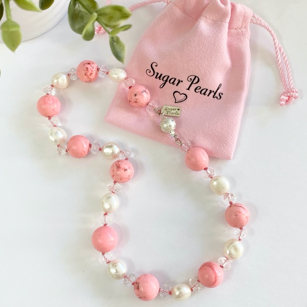 Pink Turquoise, Pearl & Quartz Necklace - Picture 2 of 5